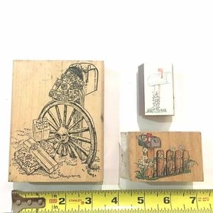 ⚫️5/$25 Vintage Mailbox Wagon Gifts Stamps